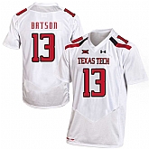 Texas Tech Red Raiders 13 Cameron Batson White College Football Jersey Dzhi,baseball caps,new era cap wholesale,wholesale hats